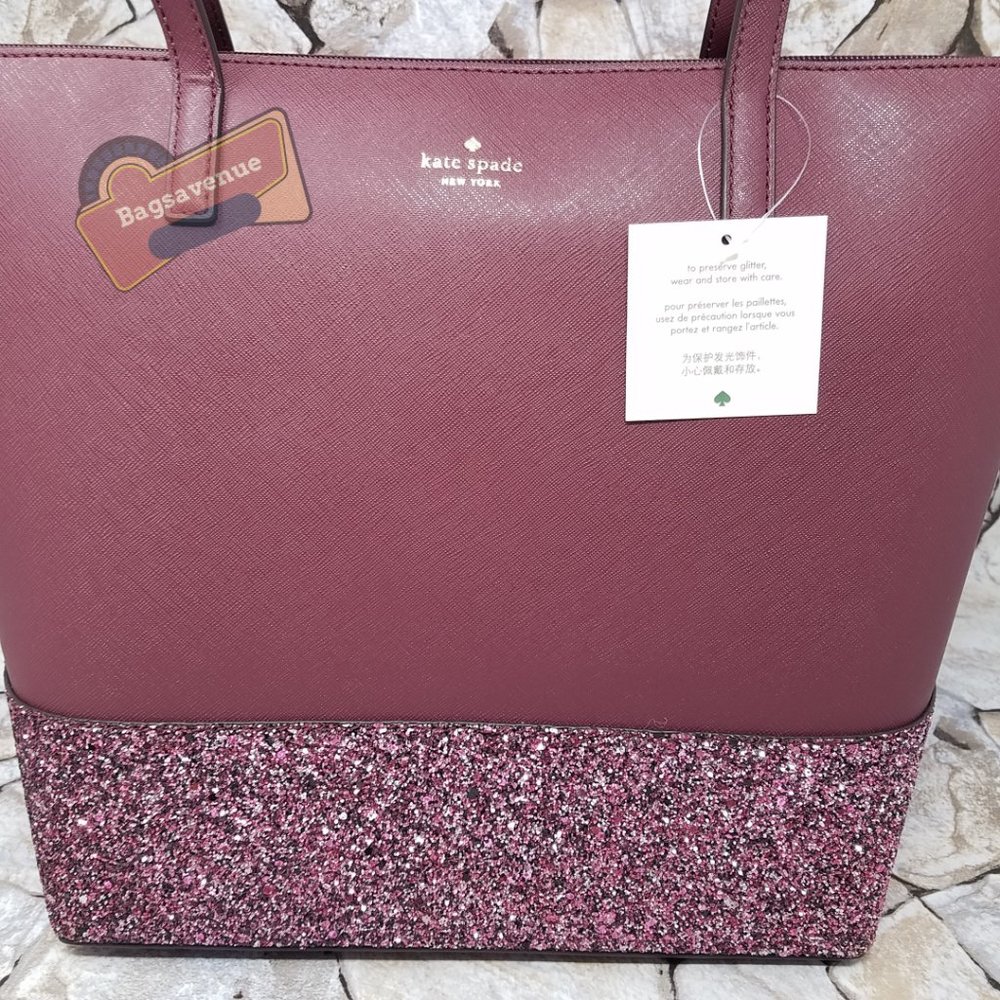 #bagsavenue Glitter Penny Greta Court Cherrywood Kate Spade FAST SHIPPING - Picture 6 of 15
